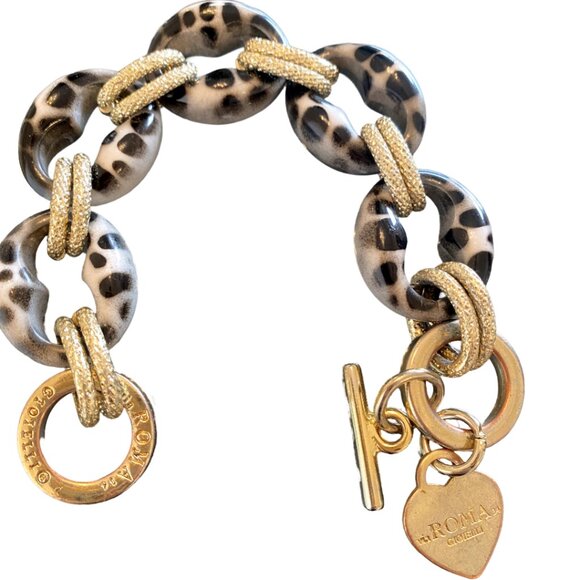 Chain Link Acrylic Marble Chain, Via Roma 34 Gioielli (Made in Italy), 9 inches - Picture 2 of 6